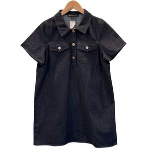 NWT Urban Outfitters Motel Reiga Smock Mini Denim Dress - "Indigo" - Women's M